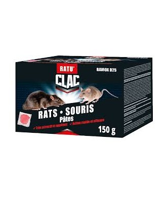 RATICIDE RATS/SOURIS POLYVALENT PATE ETUI DE 150GR